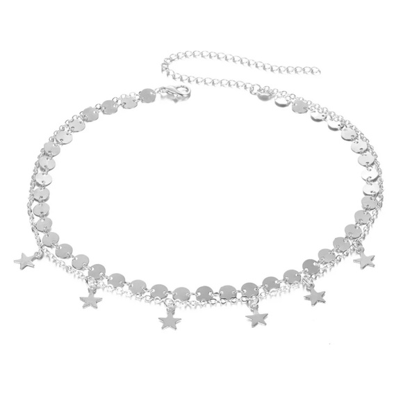 5 for $25 Two Layer Star Choker Necklace - Picture 4 of 5